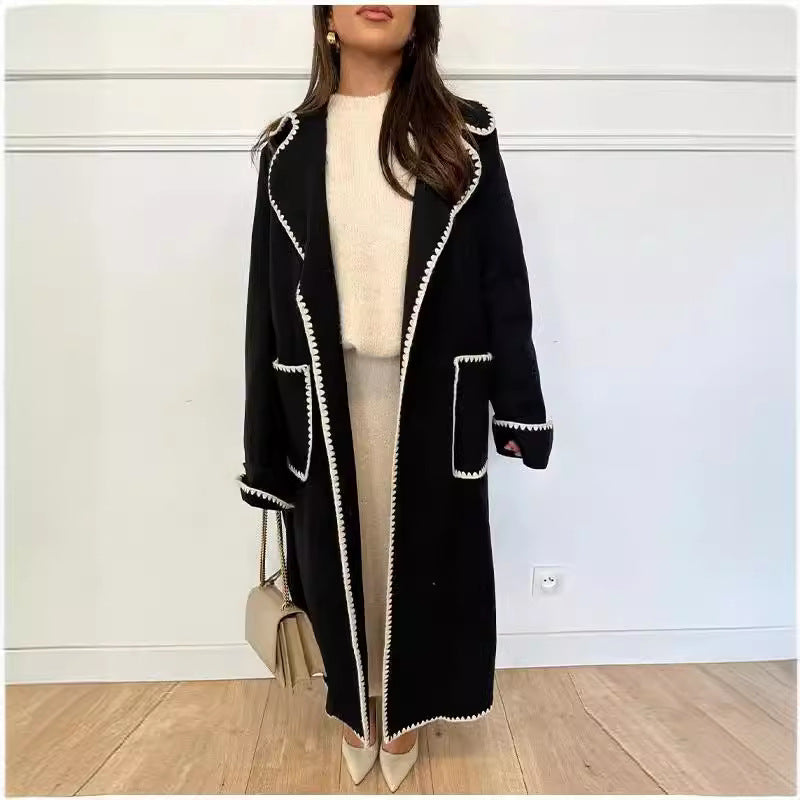 Women's Warm Long Sleeves Lapel Woolen Coats