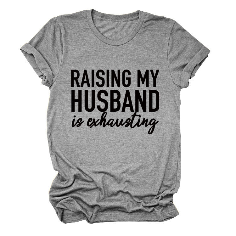 Women's Simple Letter Printed Short-sleeved T-shirt Blouses