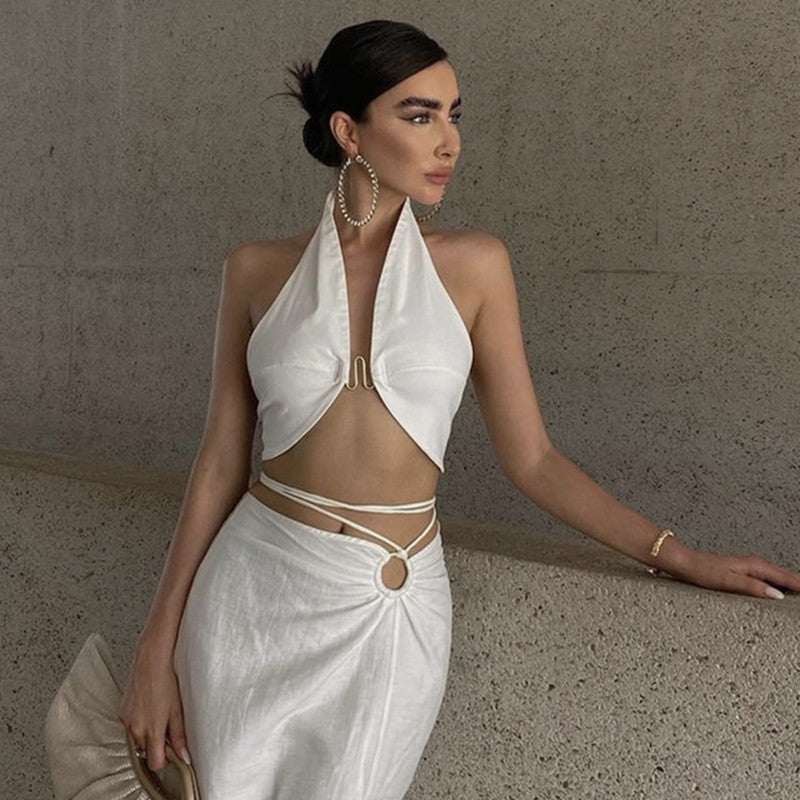 Women's Summer Sexy Design Sense Hooks Backless Tops