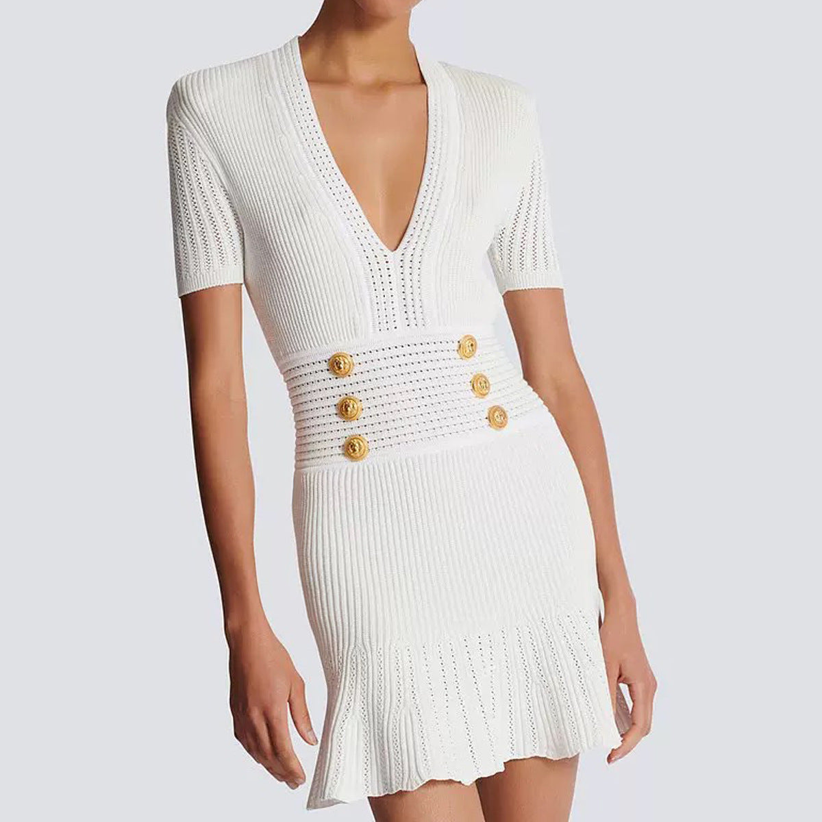 Women's Fashion High Quality Knitted Slim Fit Slimming Dresses