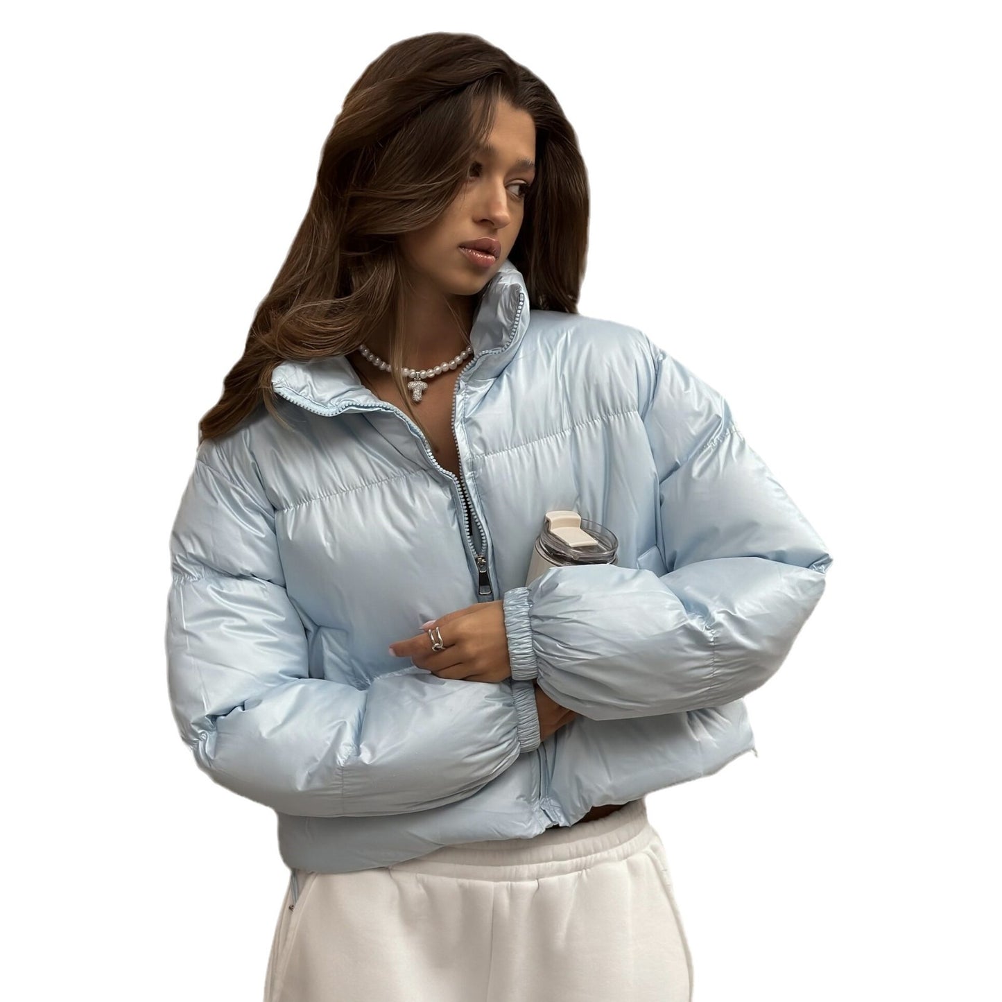 Women's Solid Color Basic For Thickened Warm Quilted Trendy Coats