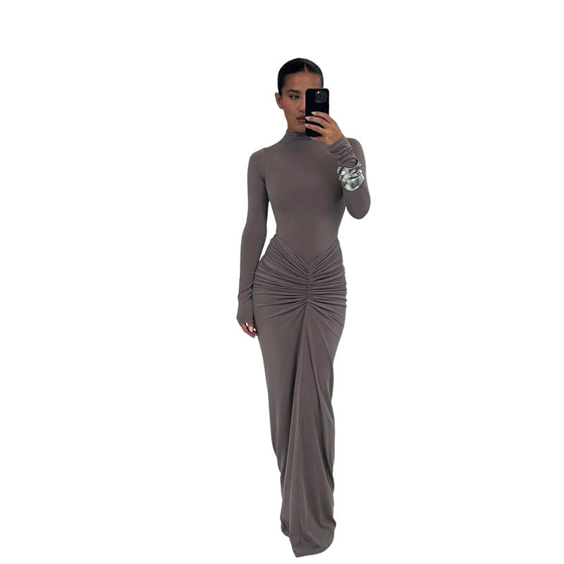 Women's Sexy Slimming Beam Waist Solid Color Dresses