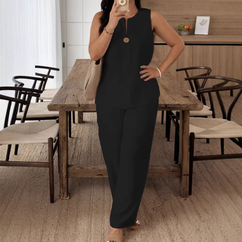 Women's Wear Comfortable Loose Wide Leg Cotton Tops