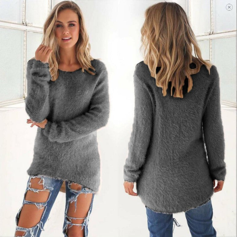 Women's Fashion Solid Color Long Sleeve Sweater