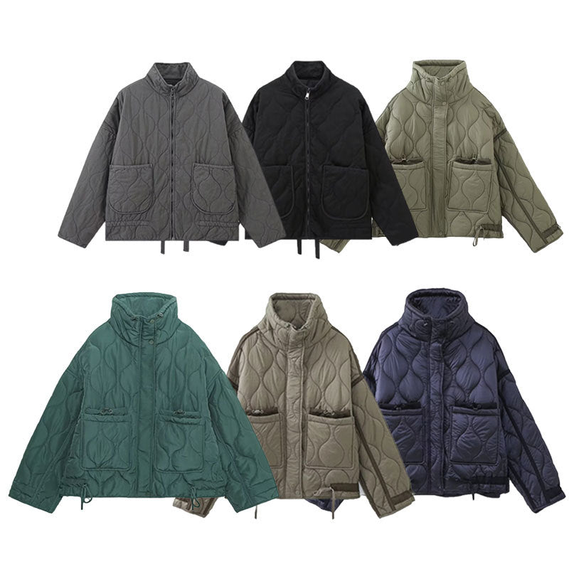 Women's Winter Street Fashion Quilted Long-sleeved Cotton Jackets