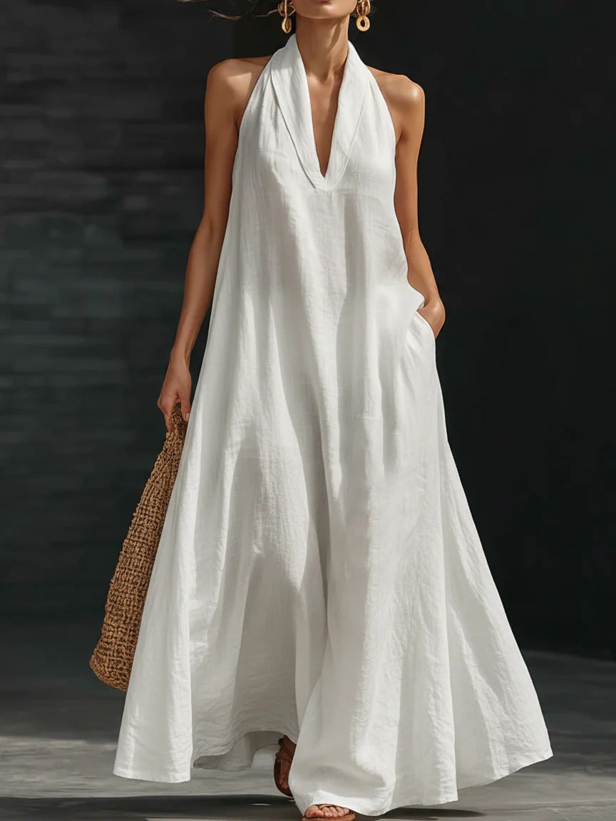 Attractive Women's Summer Casual Solid Color Dress