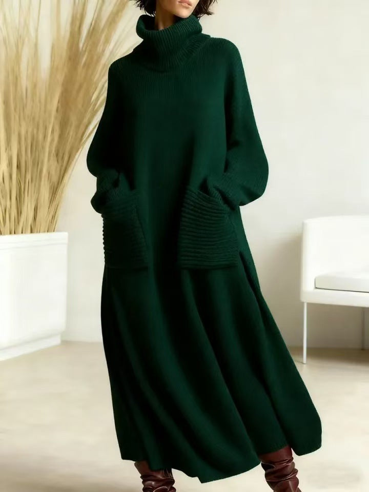 Unique Charming Graceful Turtleneck Woolen Loose Dress