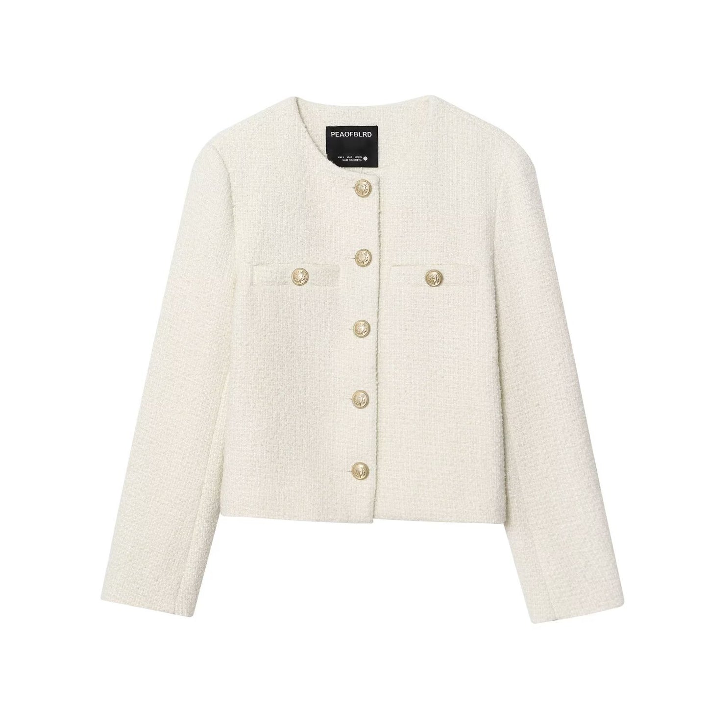 Women's Fashion Casual French Style Classic Metal Coats