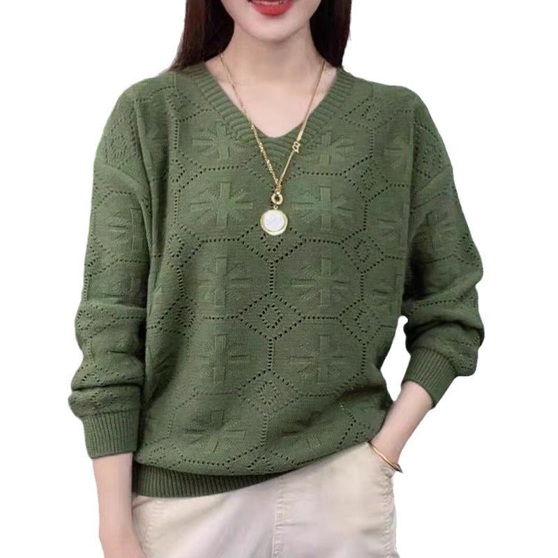 Women's Spring Thin Hollow Out Pullover Women's Sweater