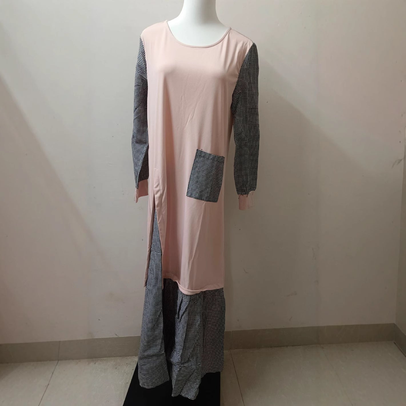 Women's Polyester Pullover Long Sleeve Round Neck Dresses