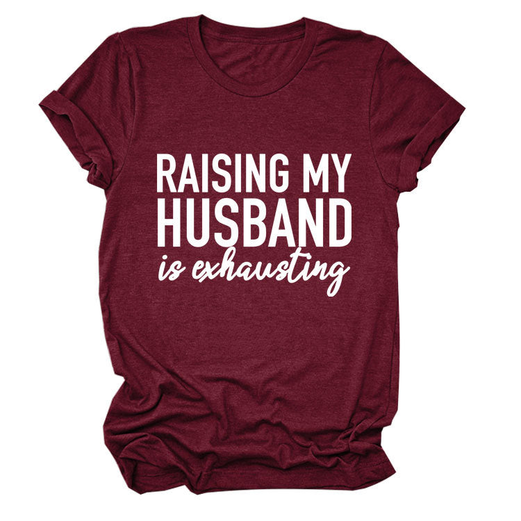 Women's Simple Letter Printed Short-sleeved T-shirt Blouses