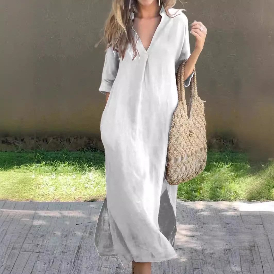 Casual Simple Slits On Both Sides Dress