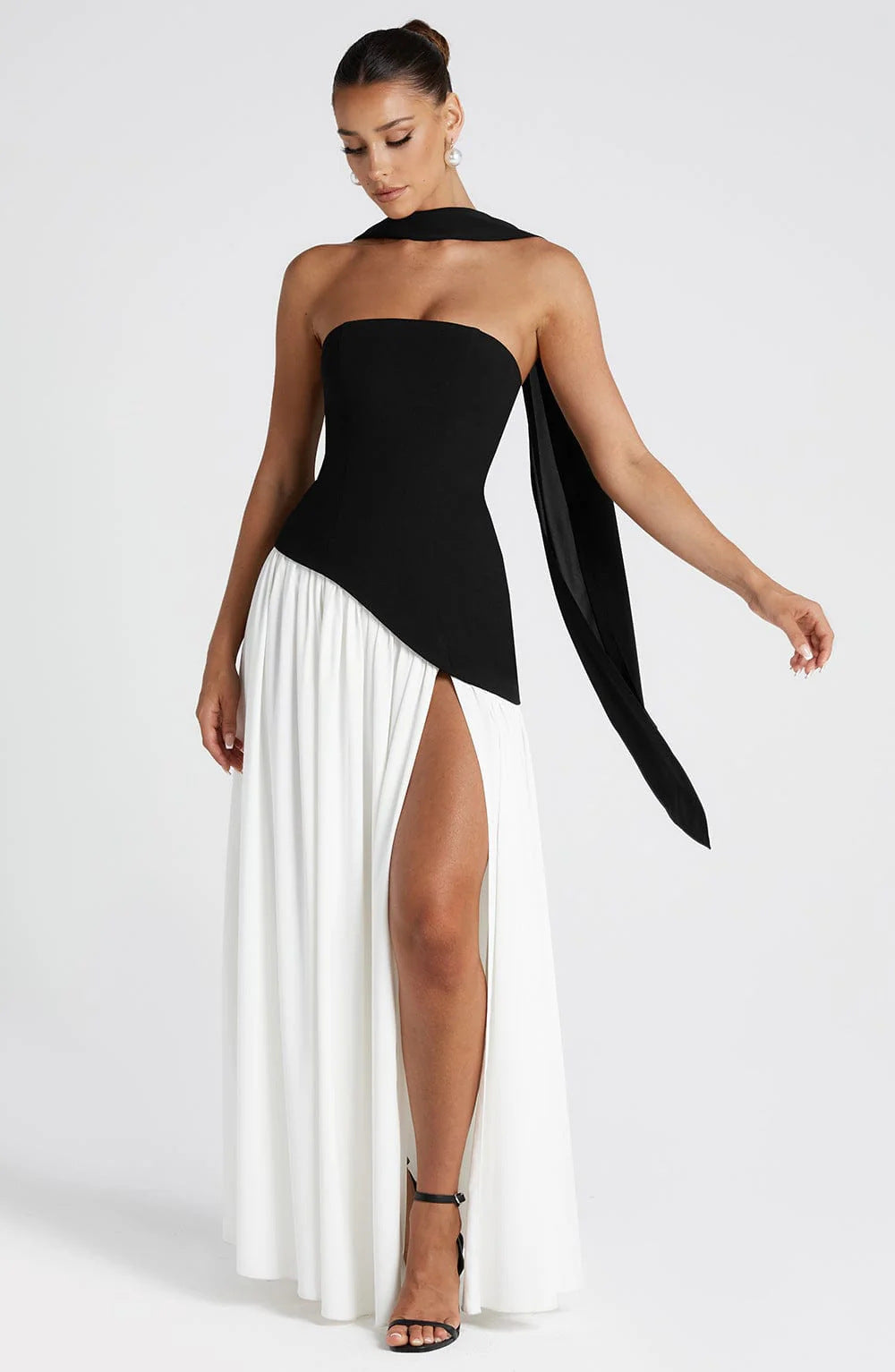 Women's Color Split Dress Fashion Sexy Backless High Dresses