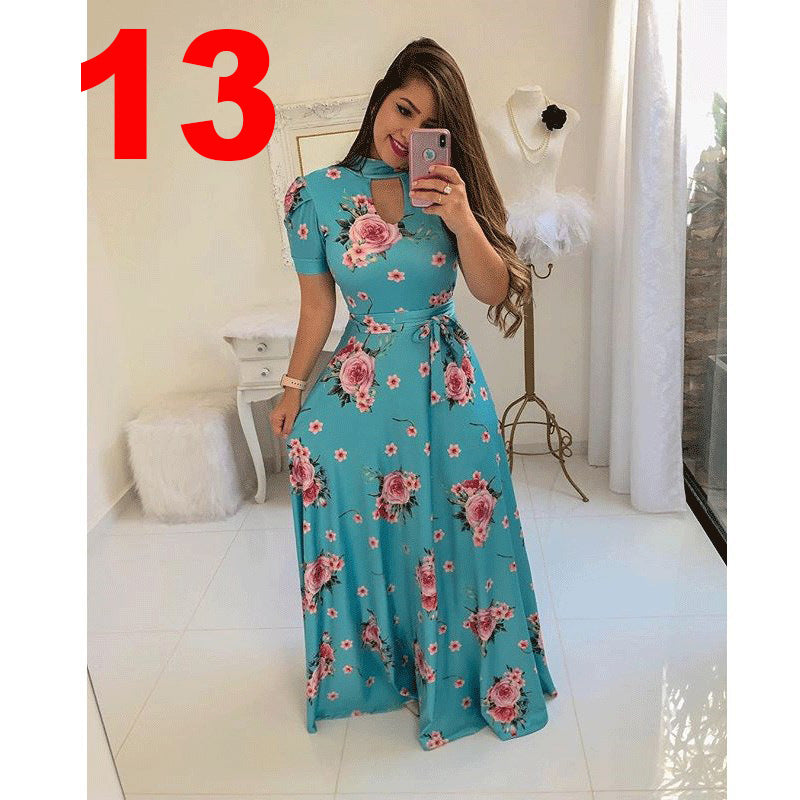Sexy Fashion Digital Printing Style Large Dress