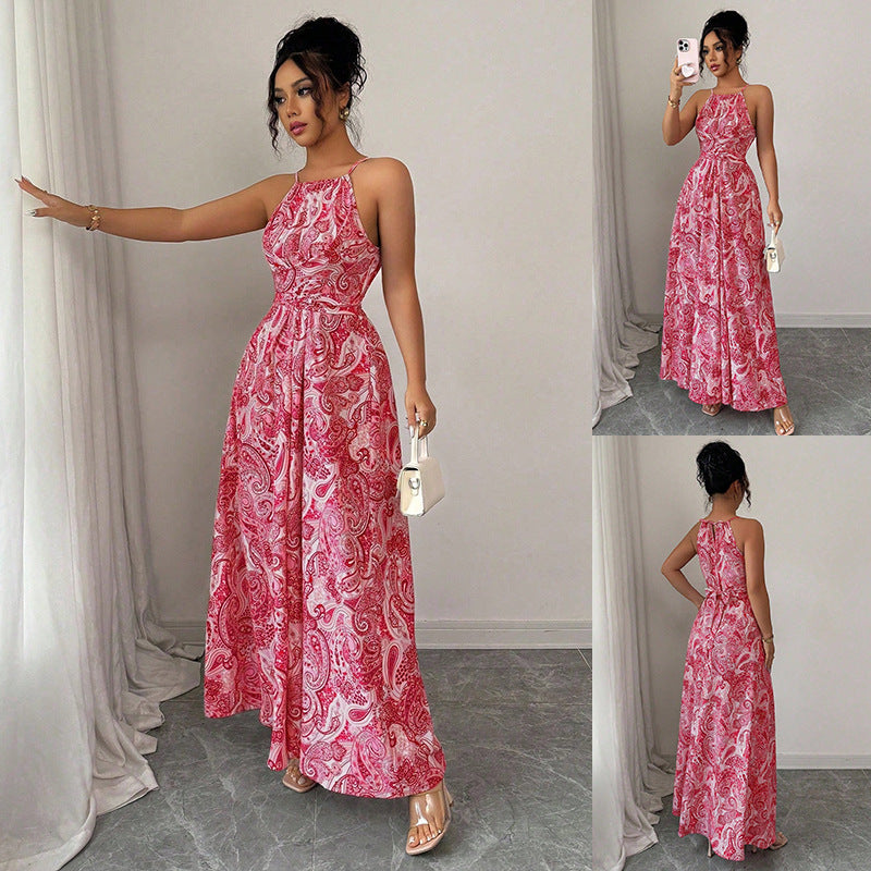 Style Backless Slip Waist Slim Fit Lady Temperament Dress