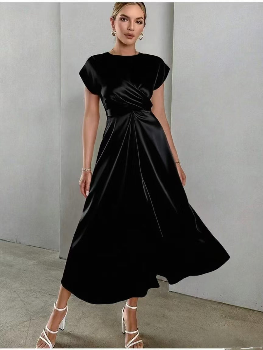 Women's High-grade Satin One-piece Sleeve Dress Elegant Dresses