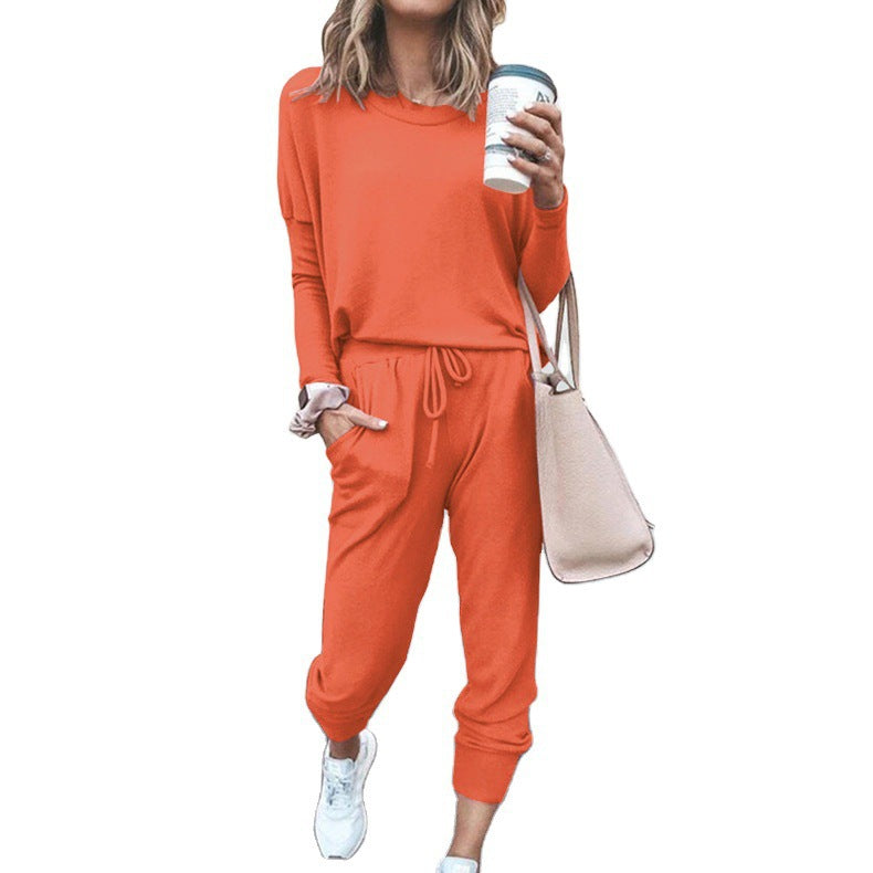 Women's Loose-fitting Solid Color Long Sleeves Casual Suits