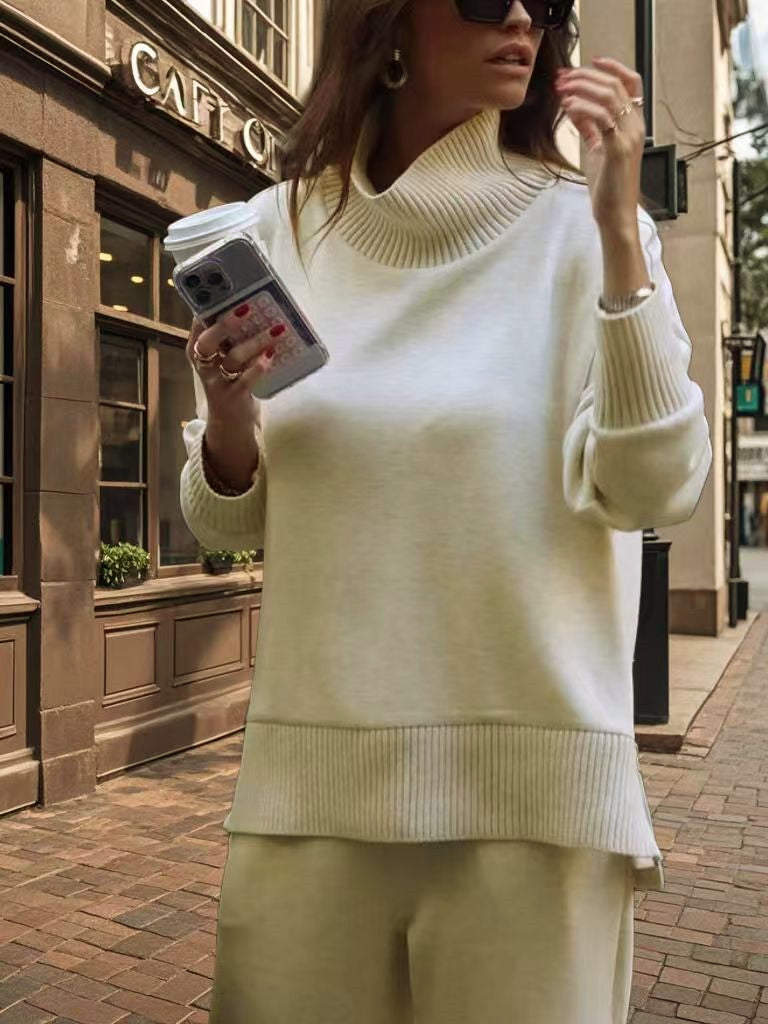 Spring Solid Color Round Neck Loose Casual Suits