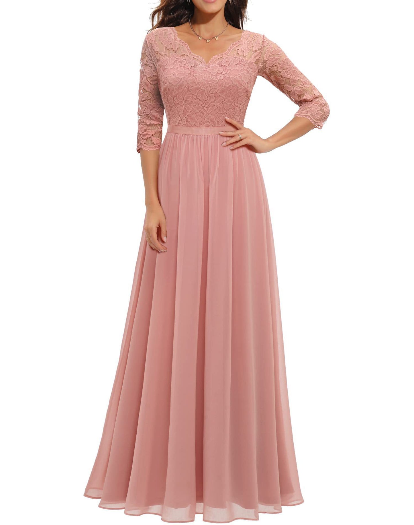 Classic Dress Lace Long Patchwork Noble Dresses