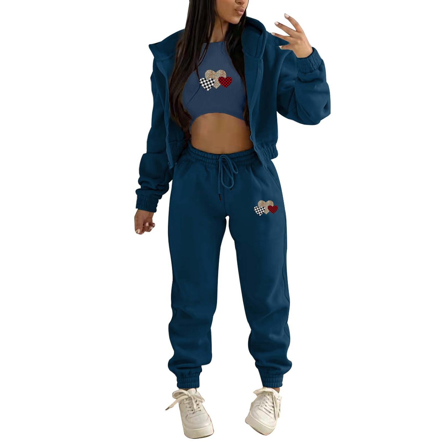 Women's Hoody Letter Printed Hooded Sports Casual Suits