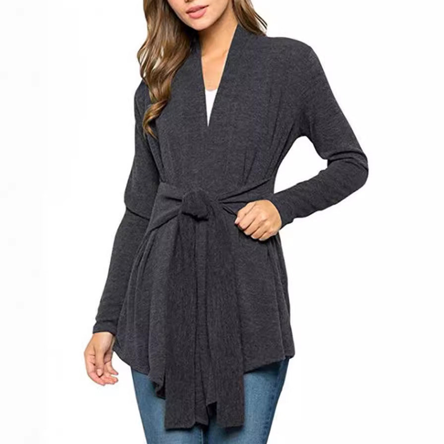 Innovative Graceful Women's Long Sleeve Tied Women's Sweater