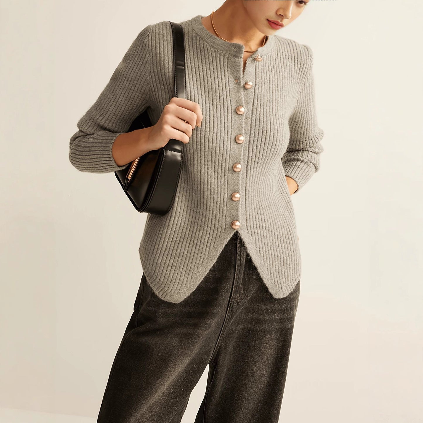 Women's Elegant Fashion Simple Commute Style Knitted Women's Sweater