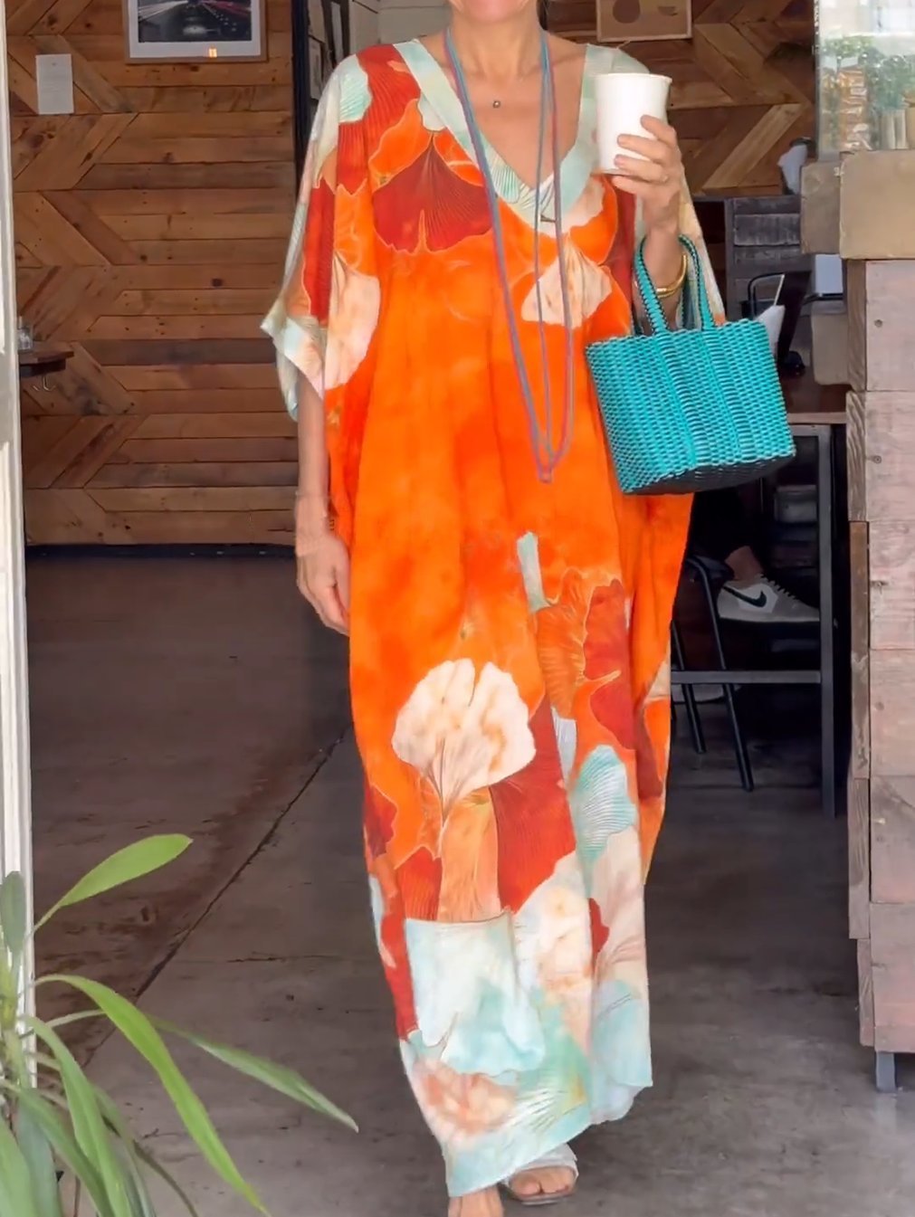 Women's Floral Print Collar Loose Long Plus Size