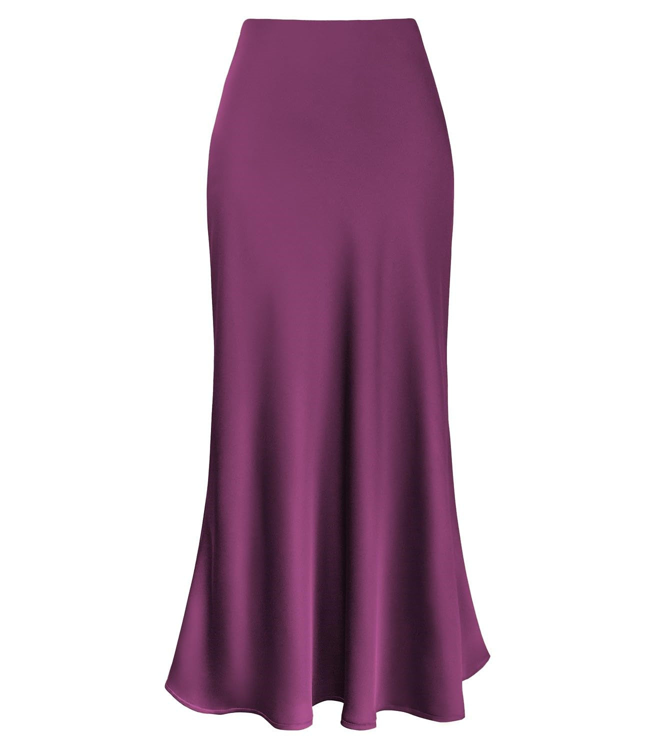 Women's Temperament Silky Texture Forged Surface Acetate Vertical High Skirts