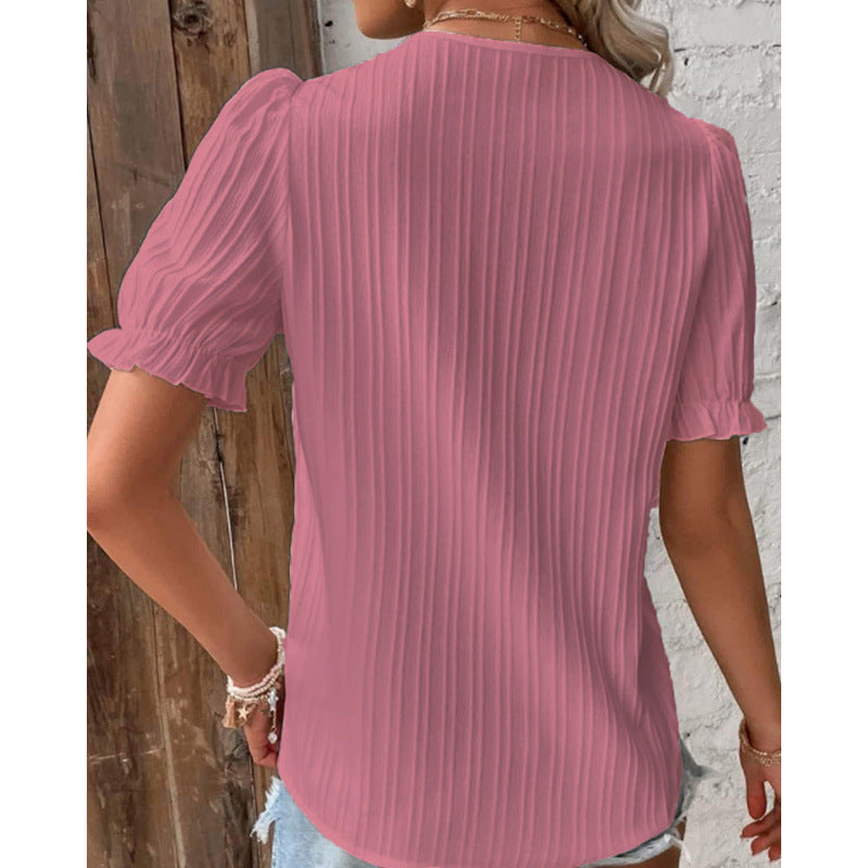 Women's Summer Holiday Fashion Short-sleeved Shirt Blouses