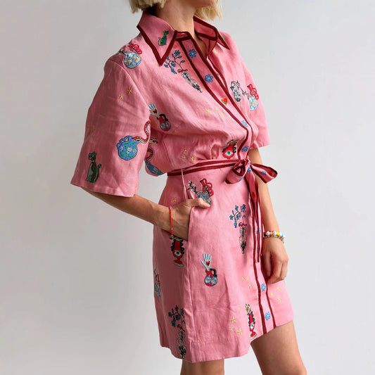 Casual Fashion Linen Shirt Temperament Wild Dress