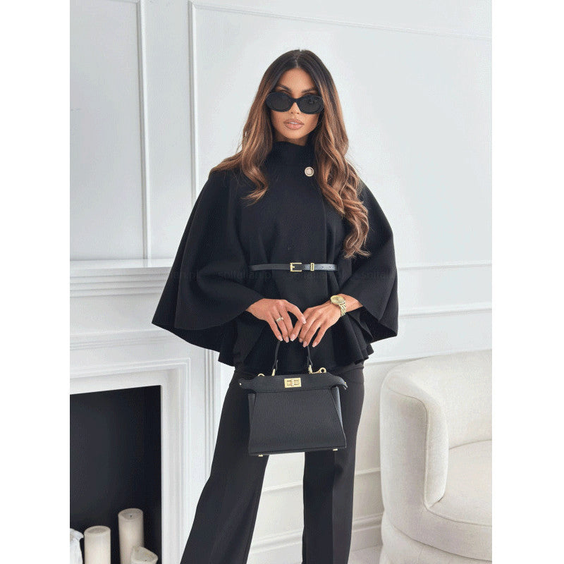 Women's Winter Fashion Solid Color Waist Tight Coats