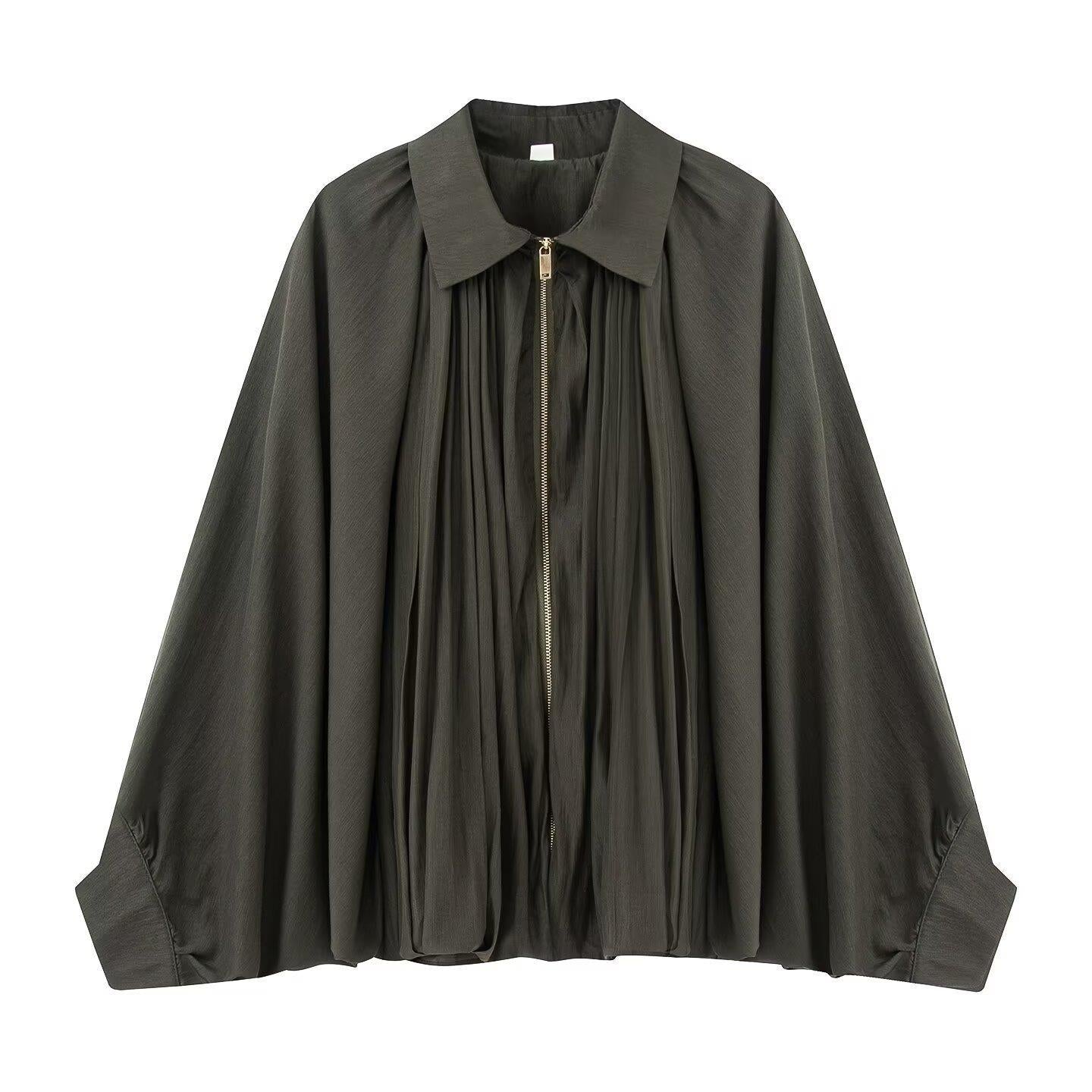 Women's Elegant Autumn Puffy Pleated Bomber Coats