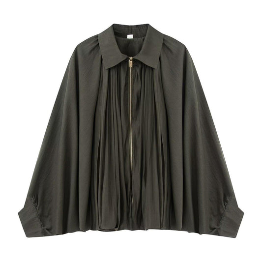 Women's Elegant Autumn Puffy Pleated Bomber Coats