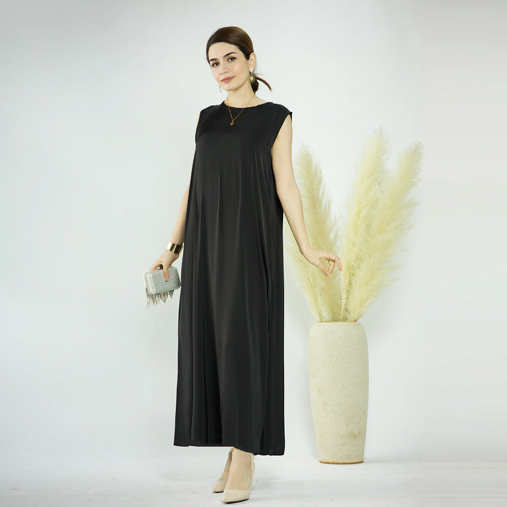 Stylish Turkish Solid Color Bottoming Dress Dresses