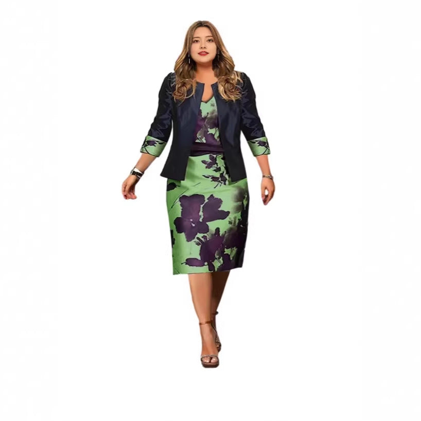 Women's Two Piece Set Three-quarter Sleeve Hip Fashion Casual Suit