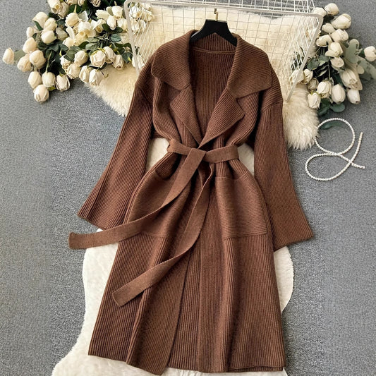 Women's Elegant Simple Long Fashion Knitted Women's Sweater