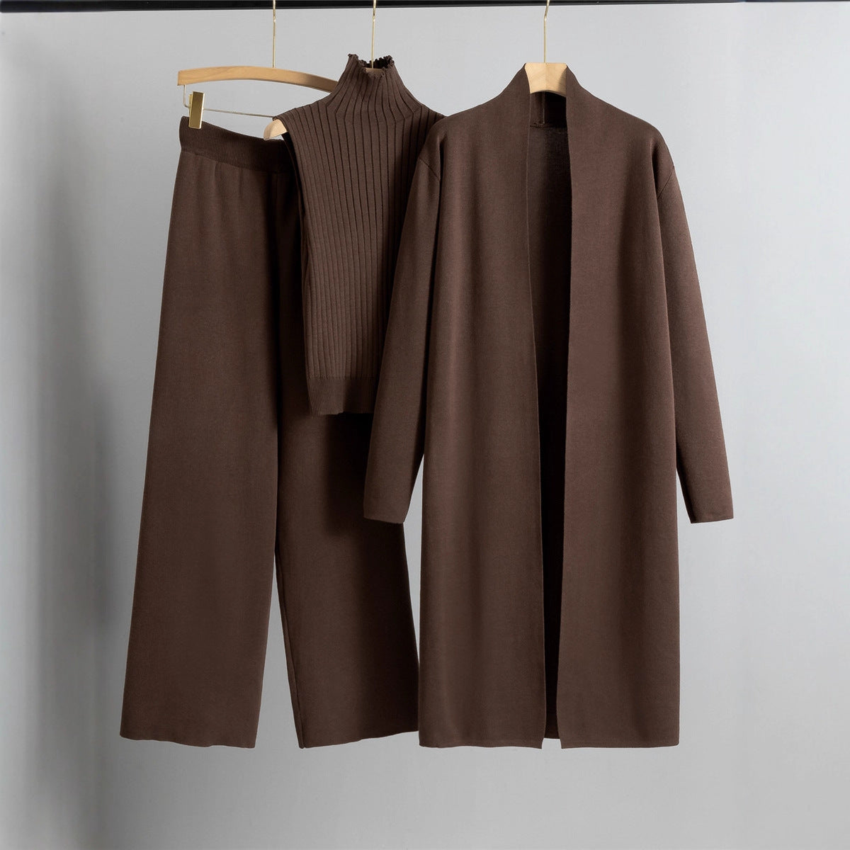 Lazy Temperament Knitting Sleeveless Three-piece Set Suits