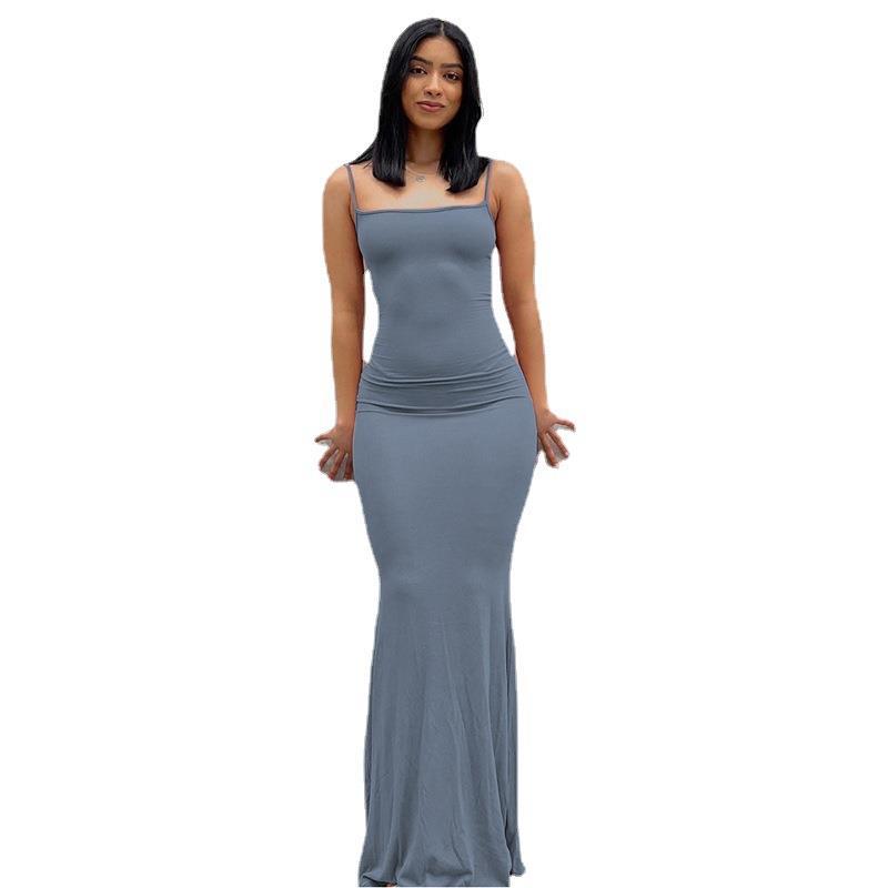 Women's Casual Slim Strap Home Long Dress