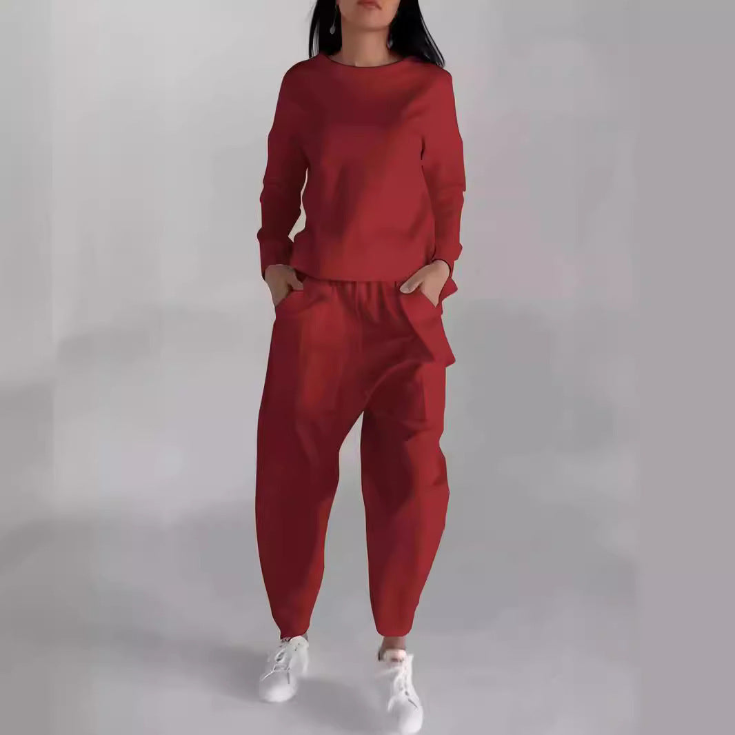 Beautiful Women's Irregular Design Long-sleeved Harem Fashion Casual Suit