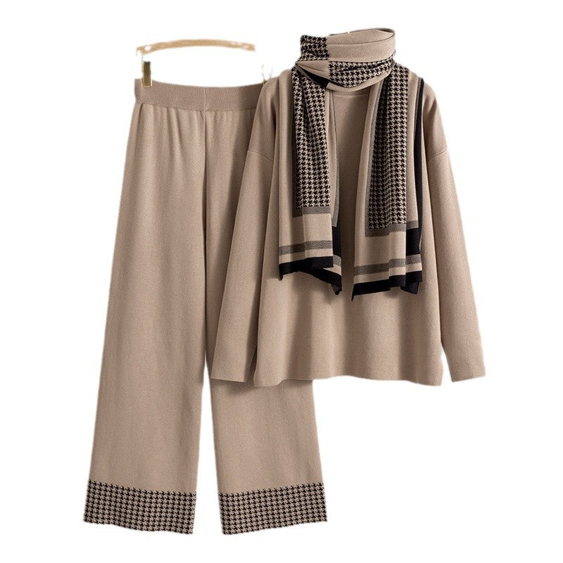 Women's European Goods Fashionable Graceful Shawl Turtleneck Loose Suits
