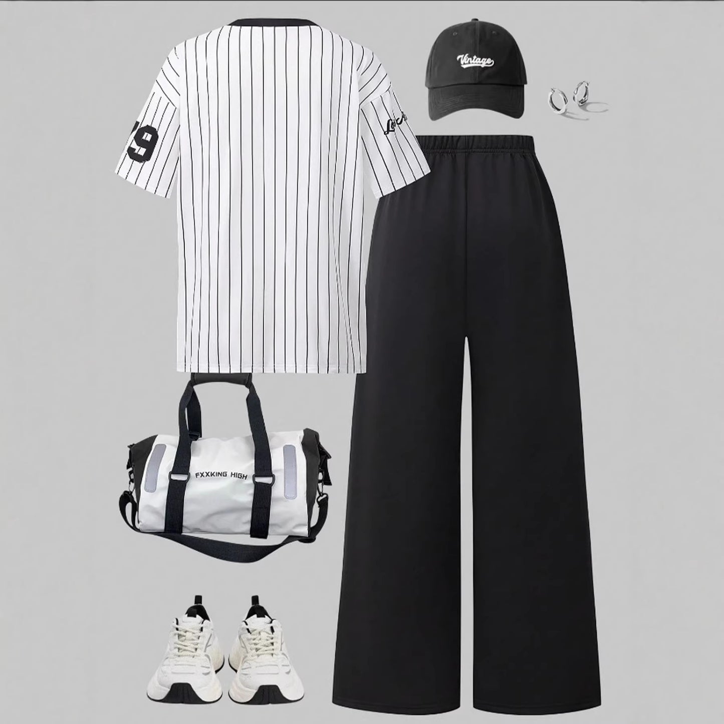 Digital Printing Comfortable Loose Slimming Sleeve Two-piece Fashion Casual Suit