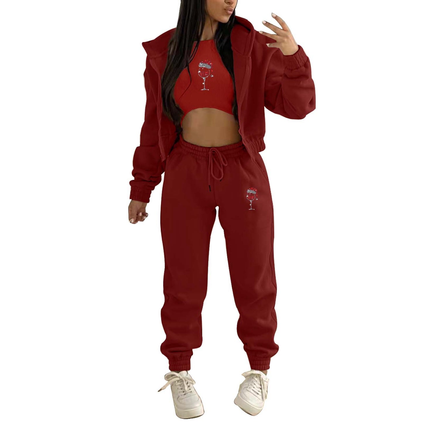 Women's Hoody Letter Printed Hooded Sports Casual Suits