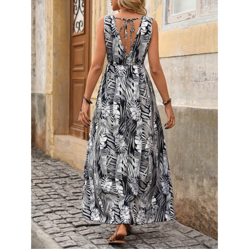 Women's Summer Hot Tropical Printing Strap Stitching Clothing