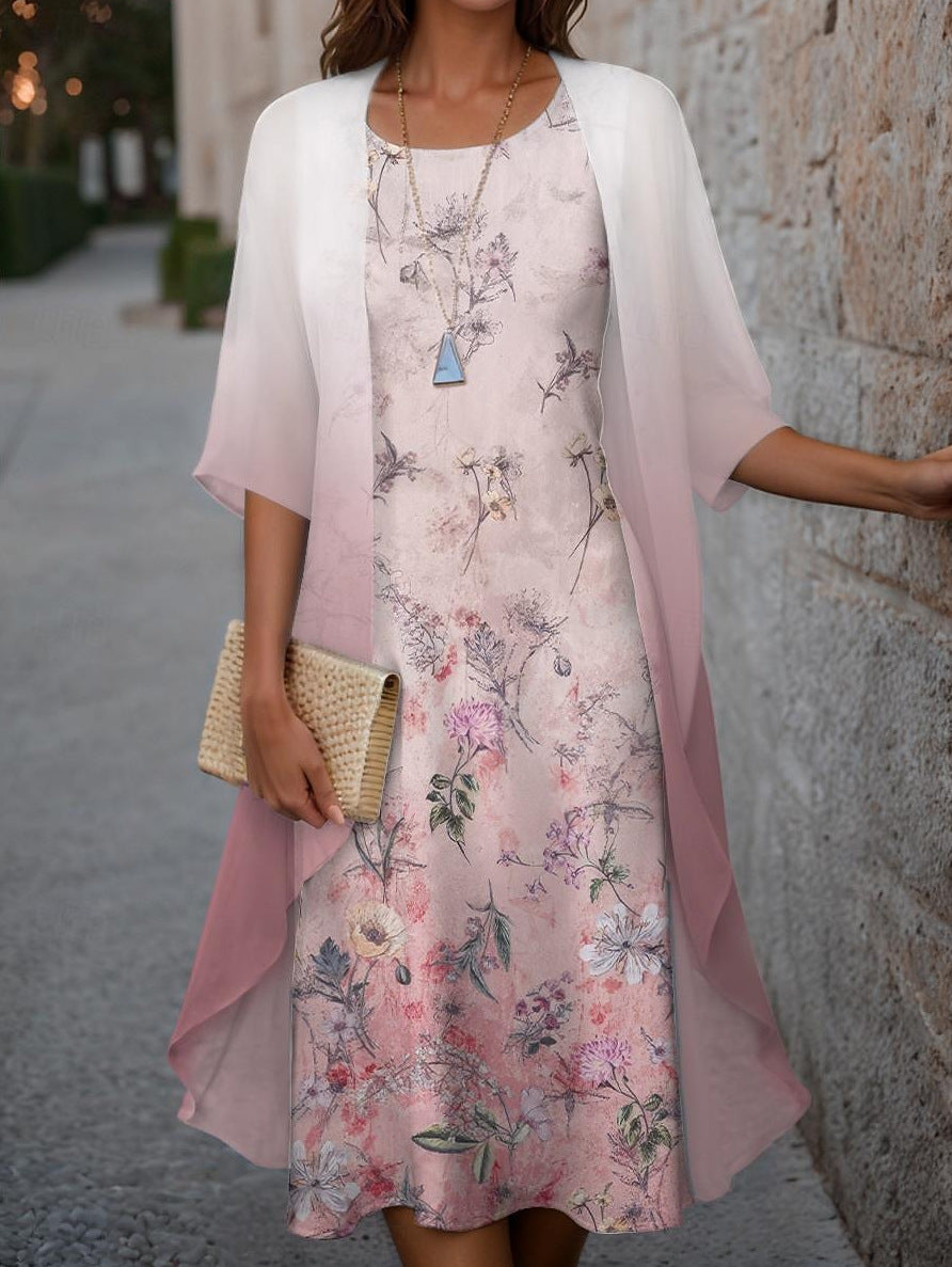 Innovative Fashion Elegant Chiffon Two-piece Set Dress