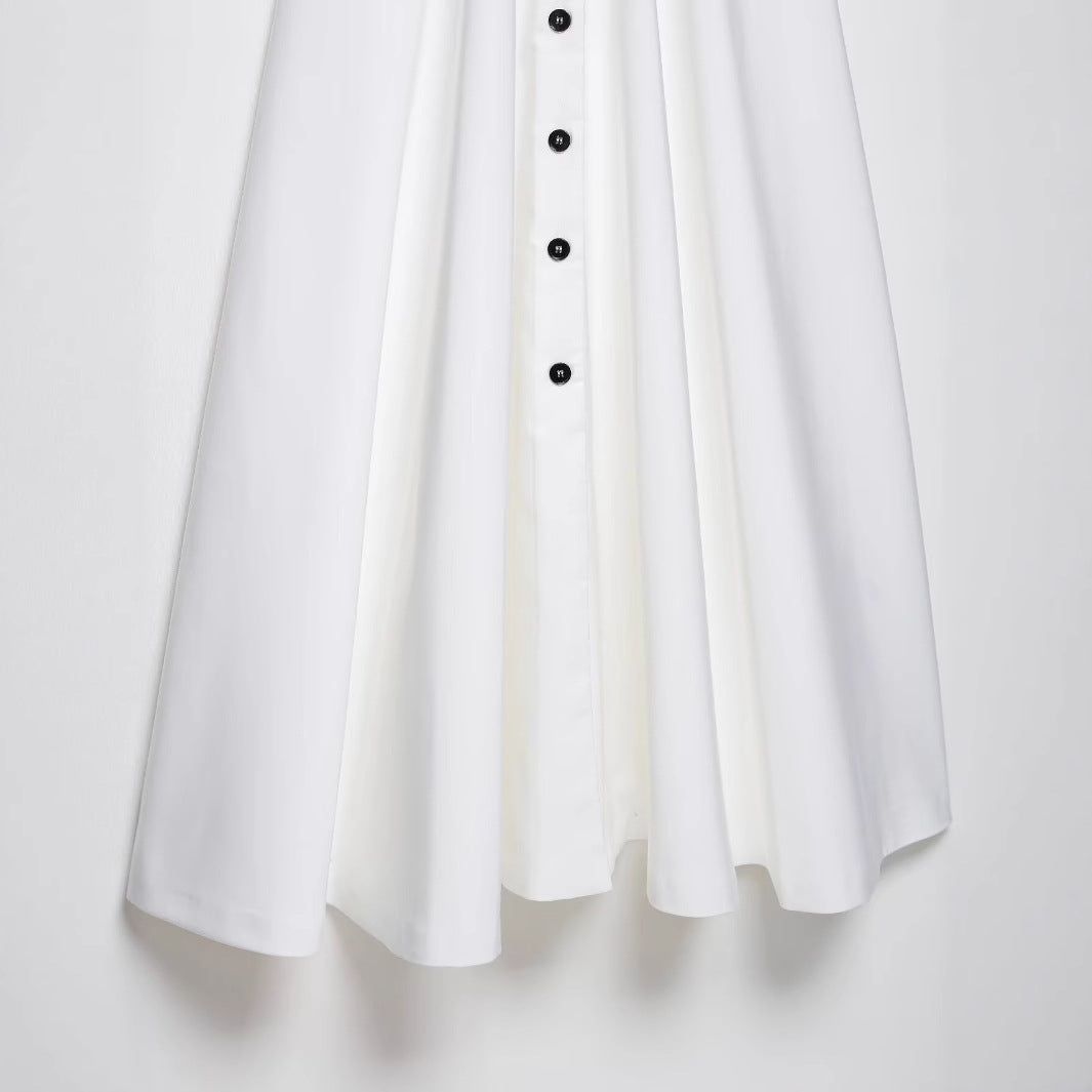 Women's Series Button Decoration Midi Dress Dresses