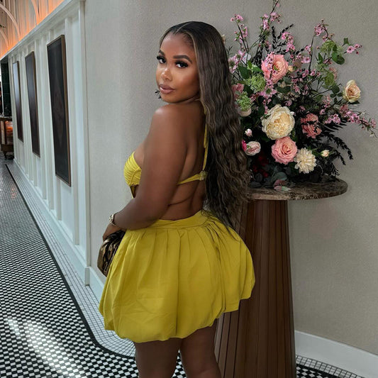 Women's Sweet Fresh Halter Tube Backless High Skirts