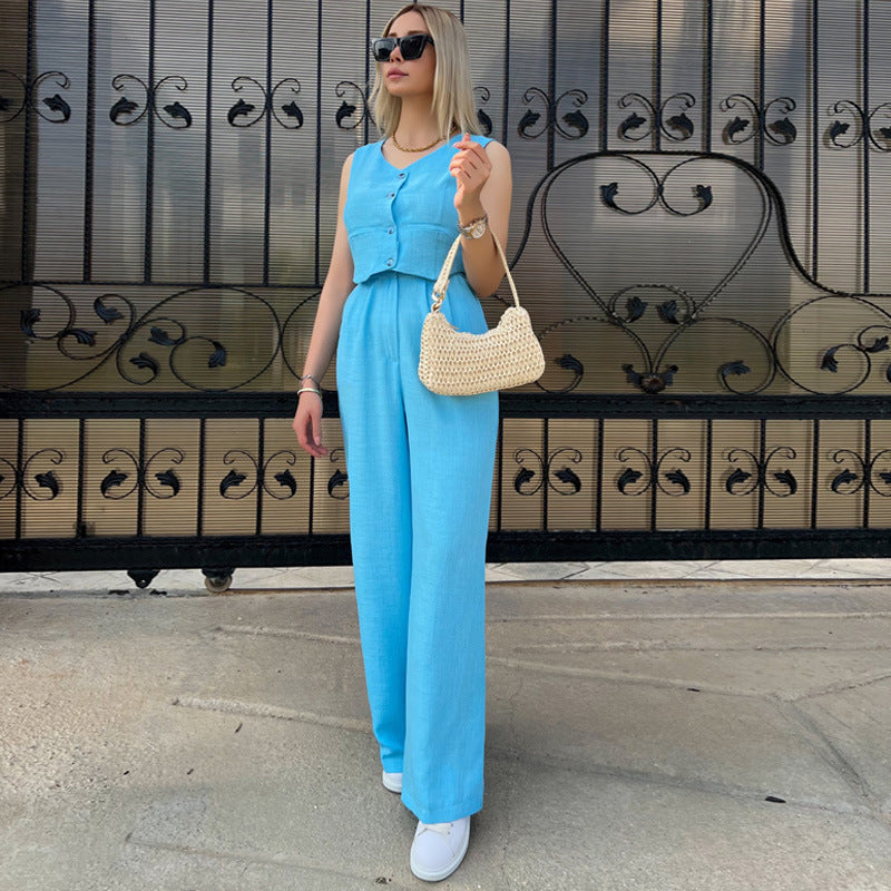 Women's Summer Trousers High-grade Casual Fashion Two-piece Suits