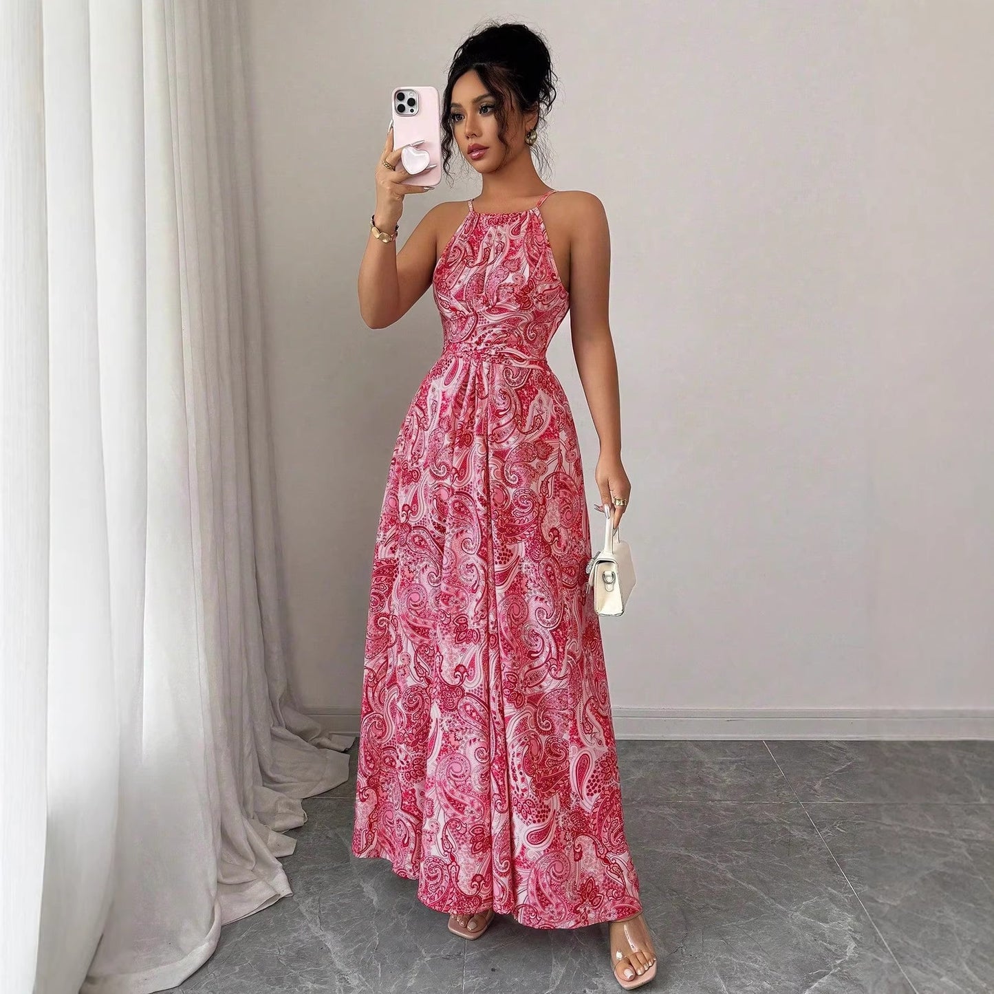 Style Backless Slip Waist Slim Fit Lady Temperament Dress