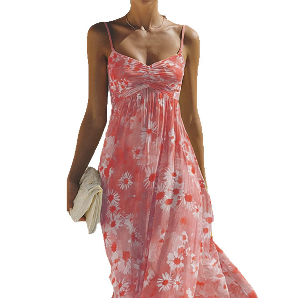 Summer Fashion Printing Slip Vacation Seaside Dress