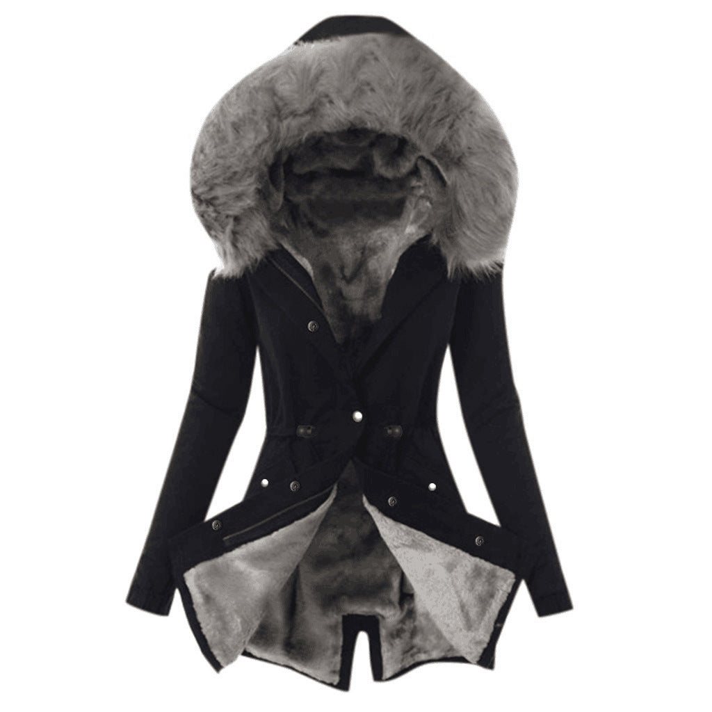 Women's Cotton Padded Parka Thick Warm Fur Coats